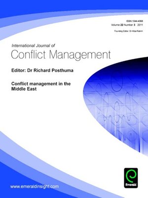 cover image of International Journal of Conflict Management, Volume 22, Issue 3